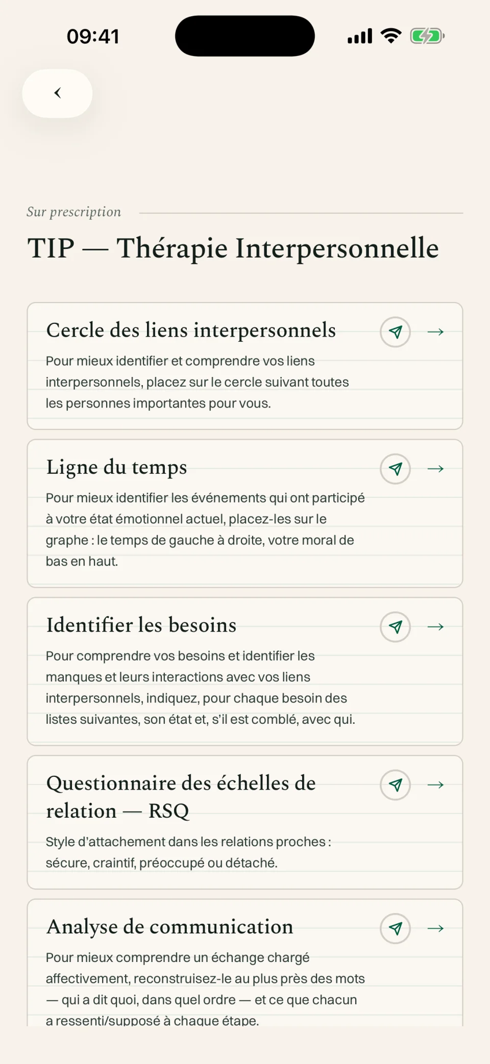 Exercices de thérapie interpersonnelle